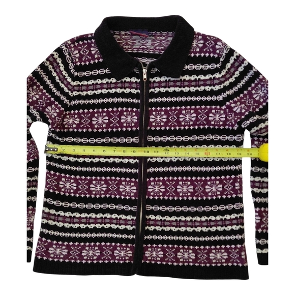 Denver Hayes Black and Purple Knit Cardigan - Picture 2 of 6